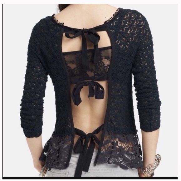 Free People NWT Tie-back & Mixed Media Top - Picture 4 of 6